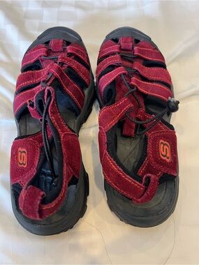 Skechers Girls' Burgundy Strappy Outdoor Sandals